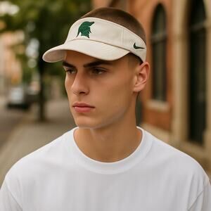 Nike Michigan State Spartans Visor White Dri-Fit Swooshflex Golf Leisure Cap